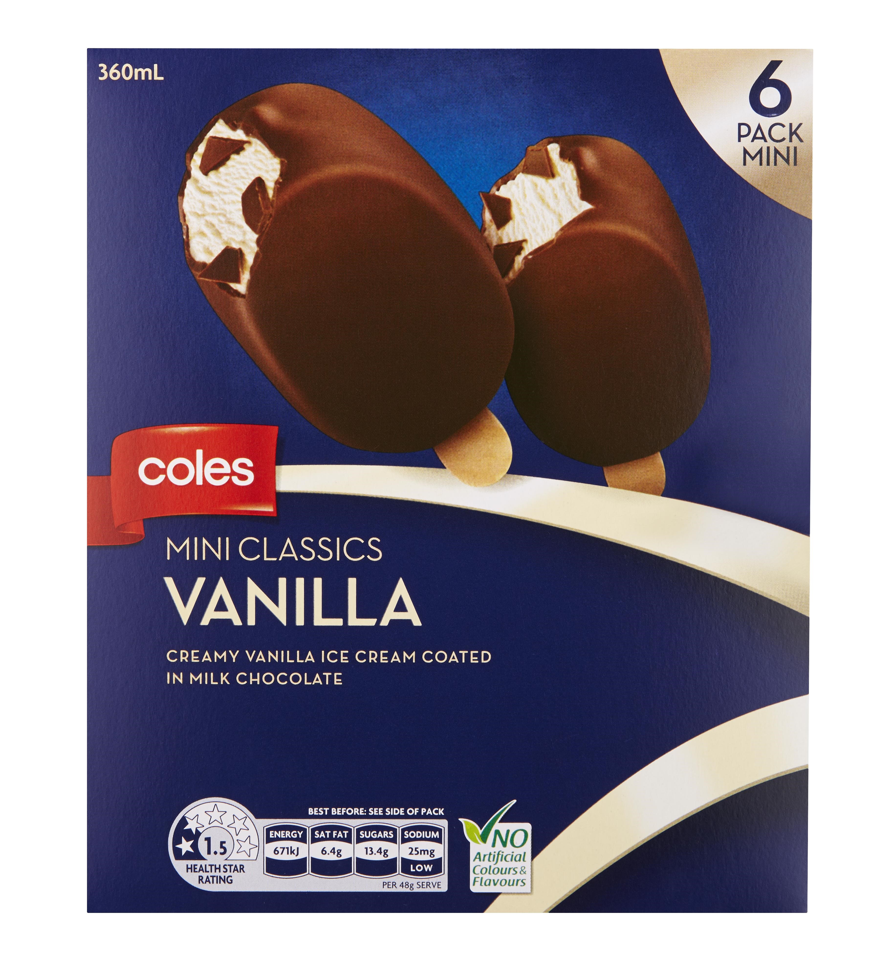 Coles Supermarkets Australia Pty Ltd — Coles Mini Classics Vanilla Ice